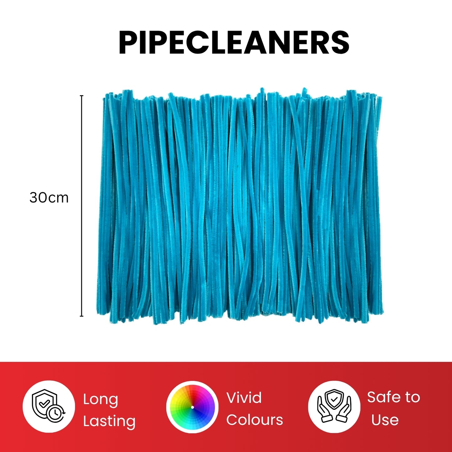 Pack of 50 Grey Coloured Pipe Cleaners 30cm x 6mm Craft Chenille Stems