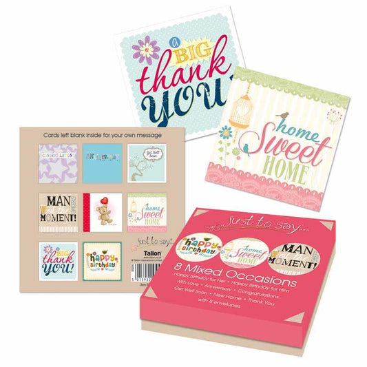 8 Mixed Occasion Cards in Keepsake Box