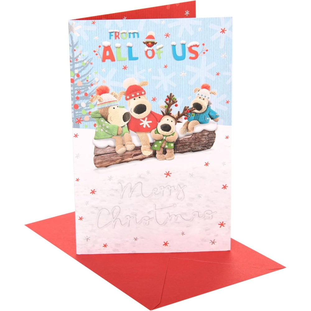Boofles Sitting On Log From All Of Us Christmas Card