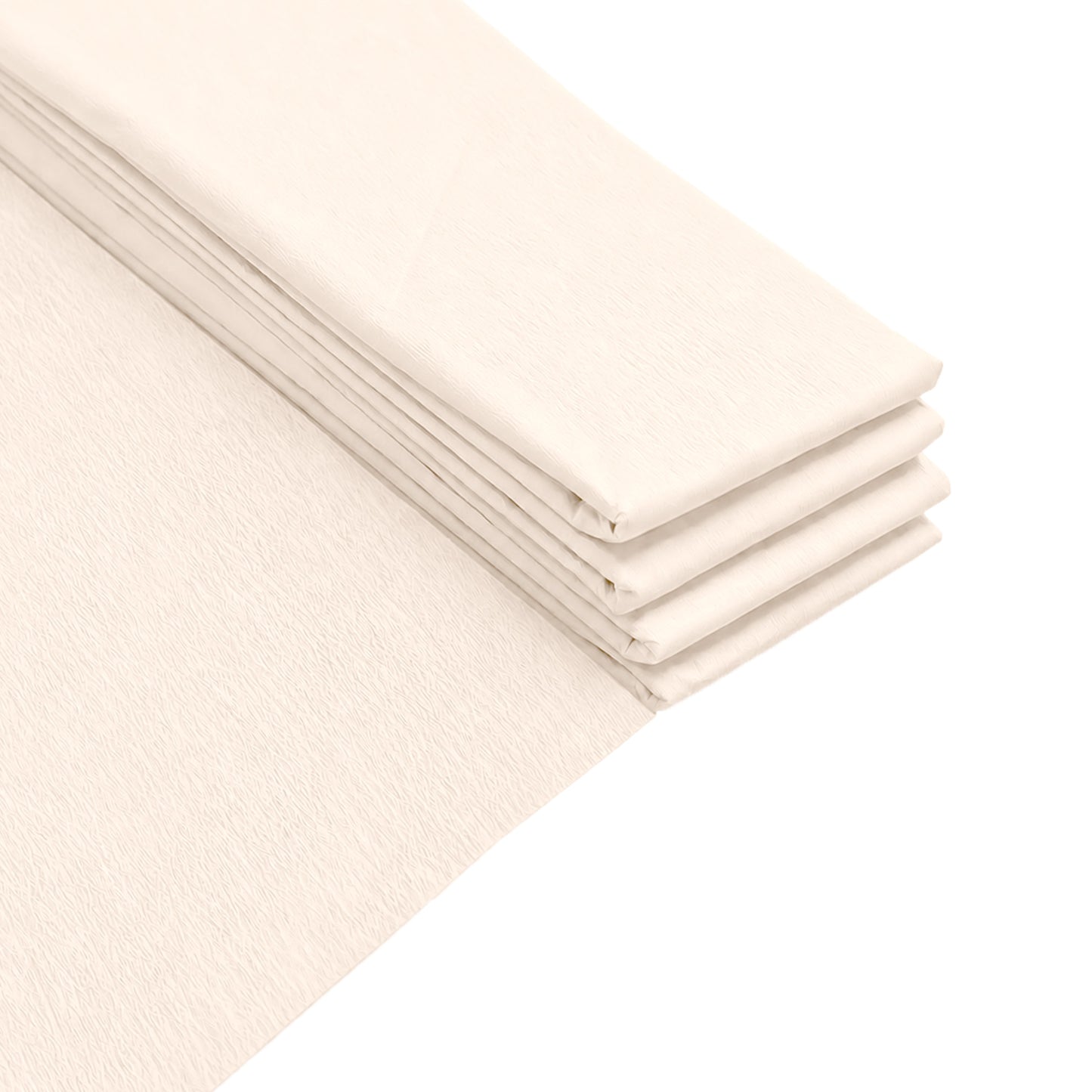 Pack of 5 Ivory Crepe Paper Sheets 50cm x 2m 17GSM 35% Stretch Craft Paper