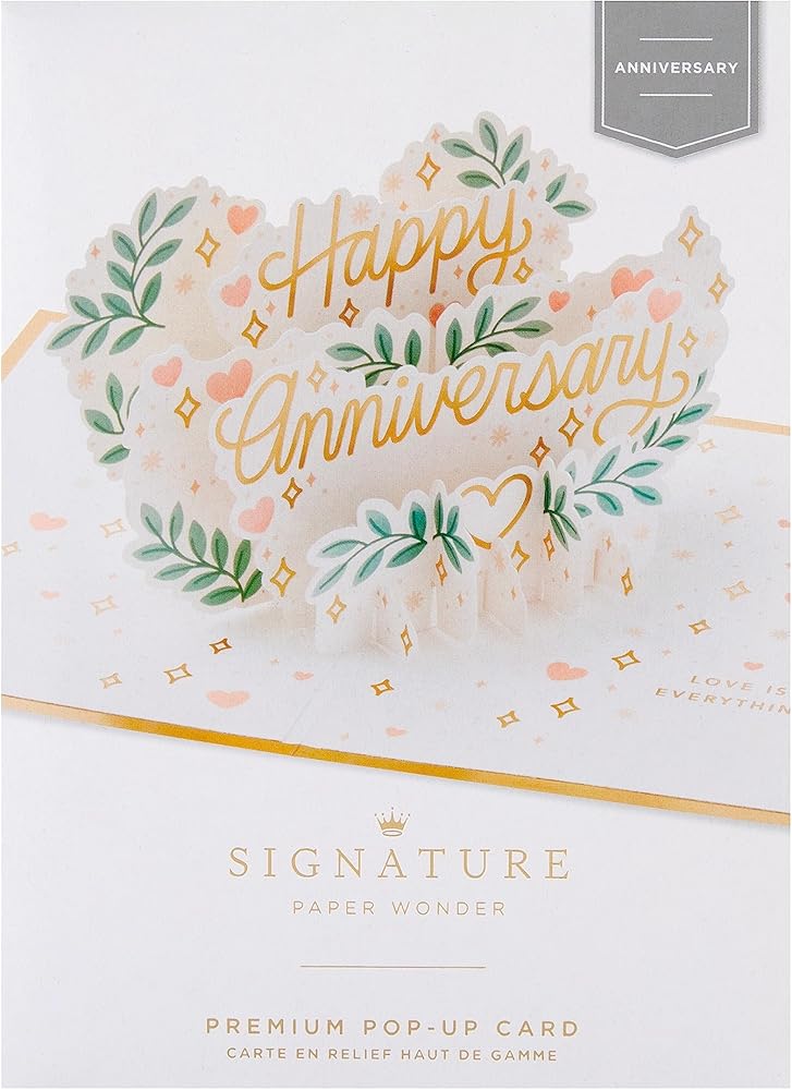 Gold Design 3D Pop Up Anniversary Card