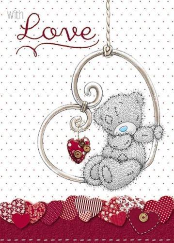 Me to You With Love Tatty Teddy Sat On Swing Valentine's Day Card