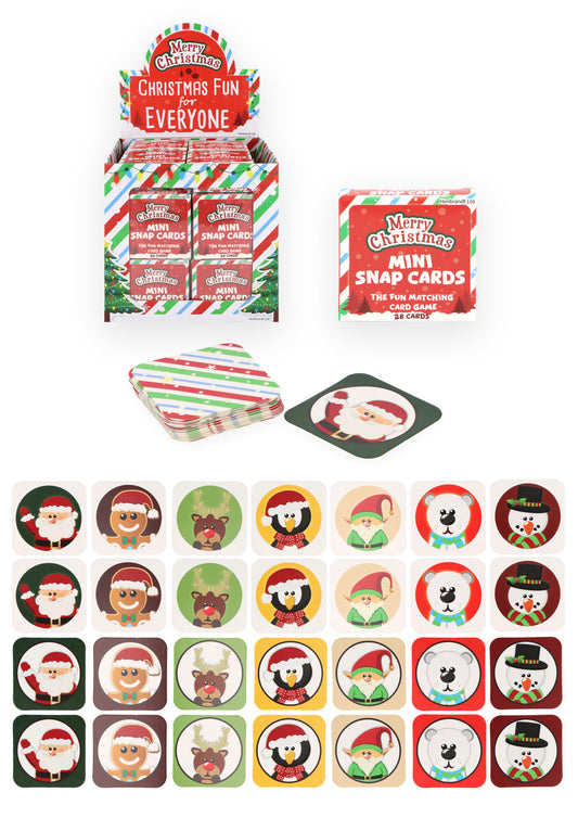 Pack of 12 Christmas 28 Pieces Mini Snap Cards