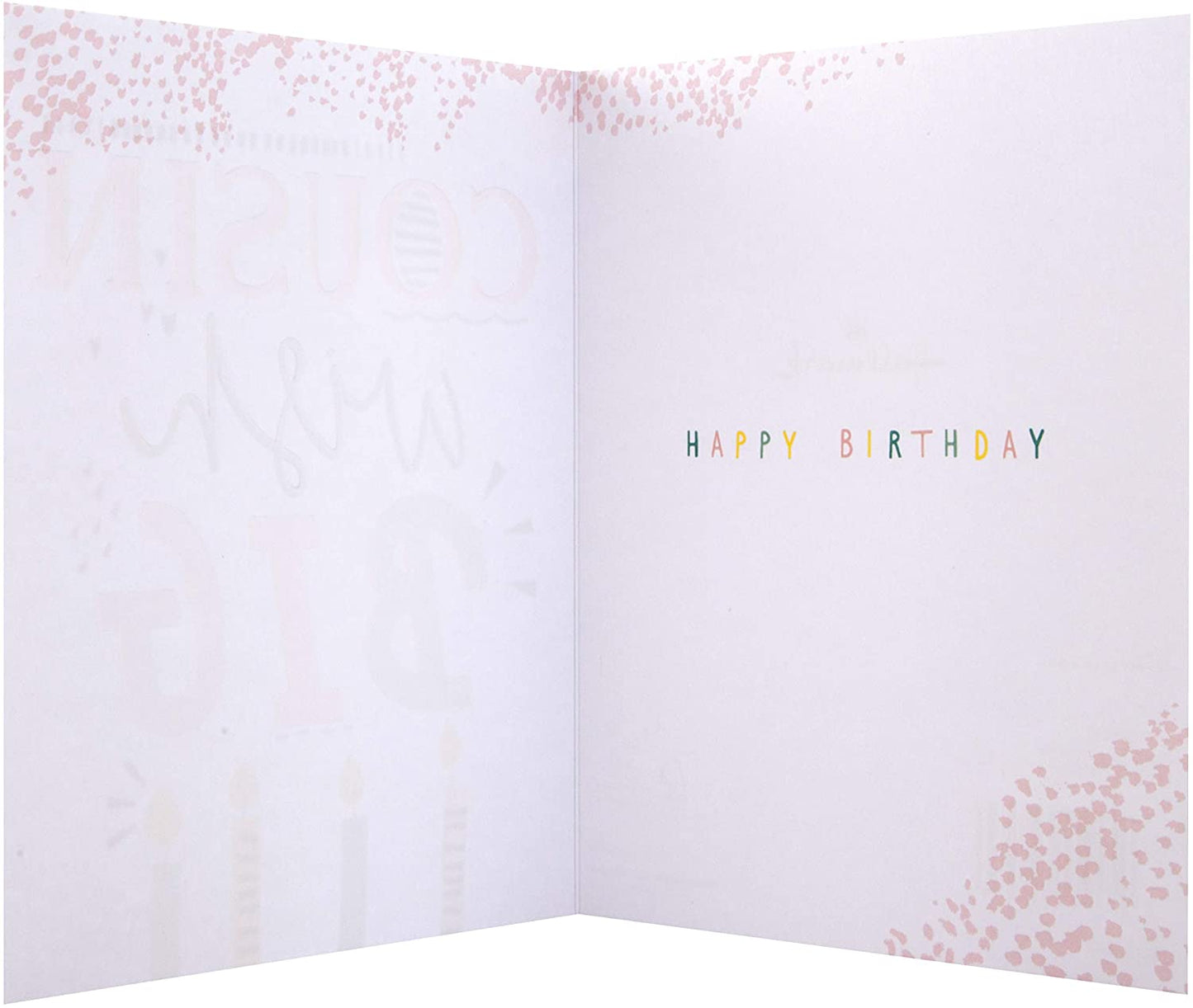 Contemporary Embossed Text Design Cousin Birthday Card