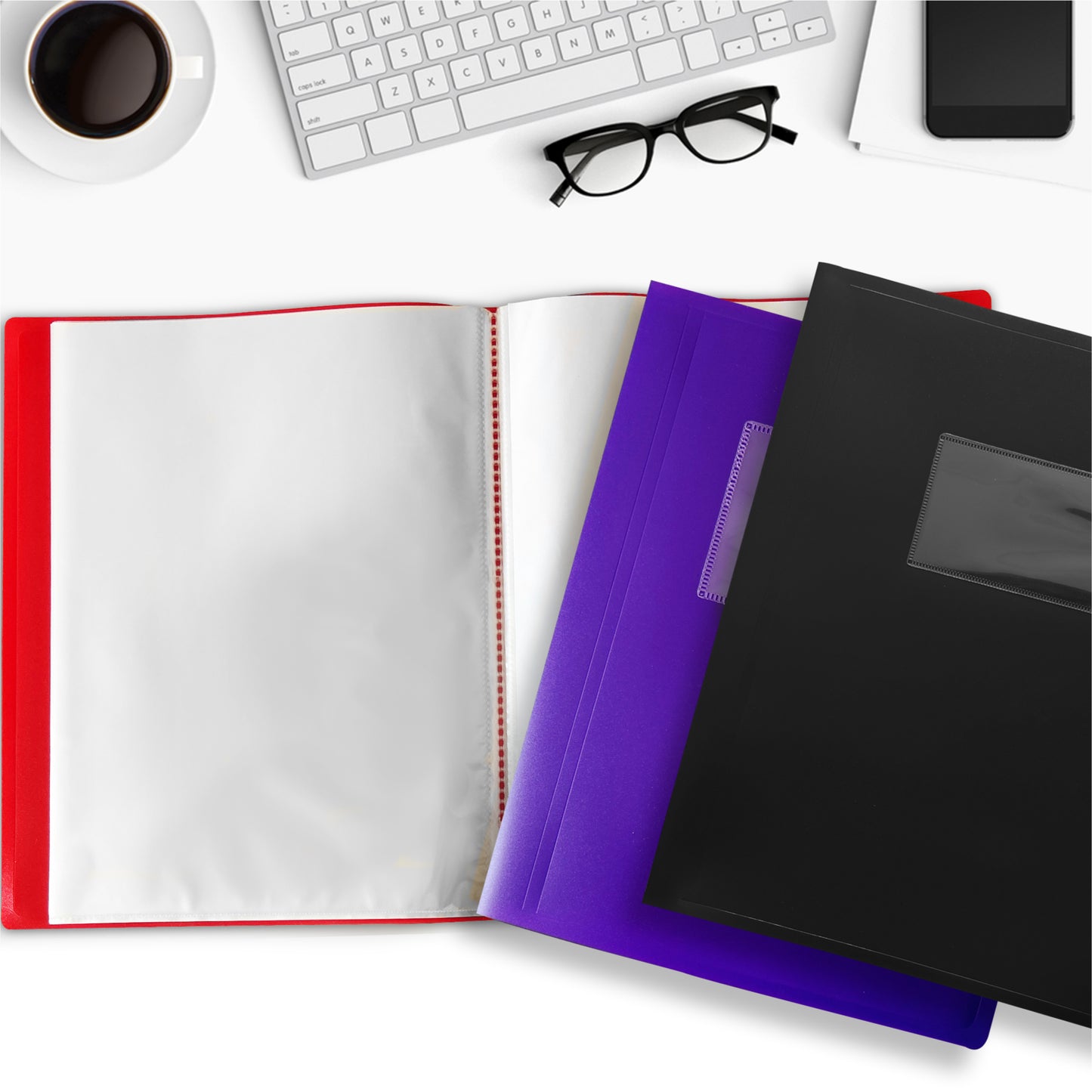A5 Purple Flexible Cover 40 Pocket Display Book
