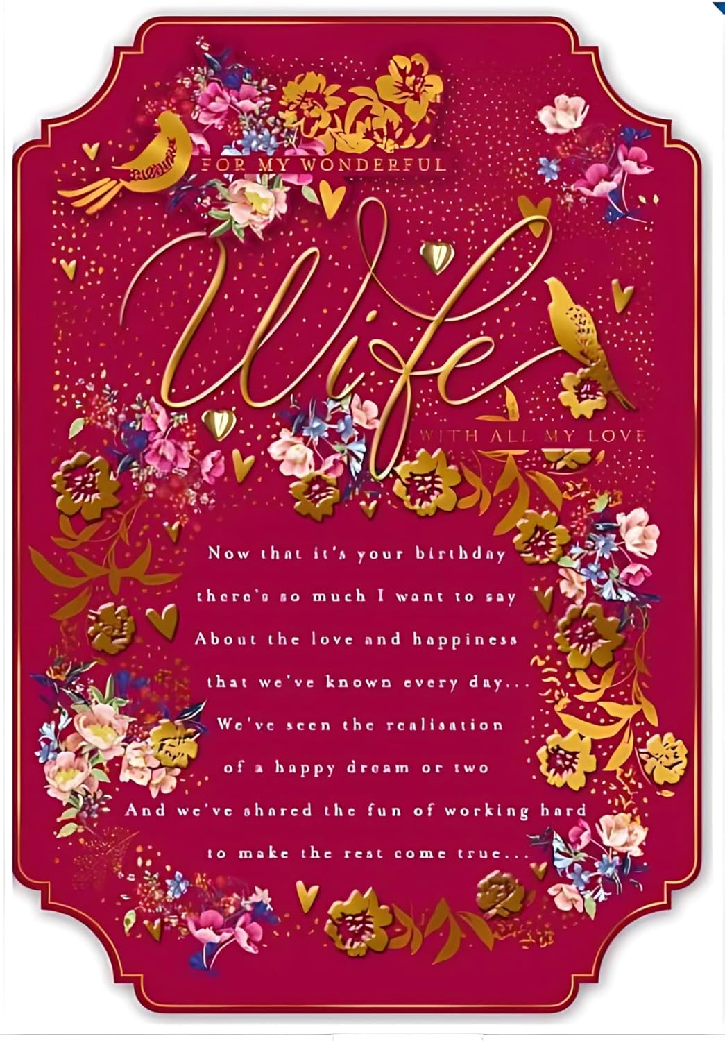 Creative and Attractive Design Wonderful Wife Birthday Card