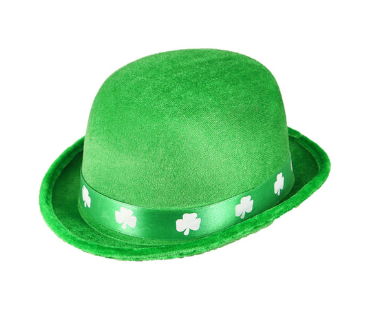 Bowler Felt Irish Hat with Shamrock Band (Adult) -St Patrick's Day Fancy Dress