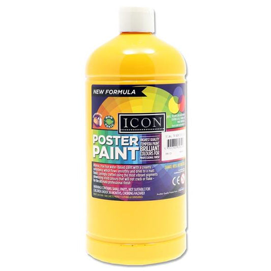 1Ltr Warm Yellow Poster Paint by Icon Art