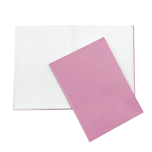 A4 160 Pages 8mm Ruled Pink Casebound Notebook