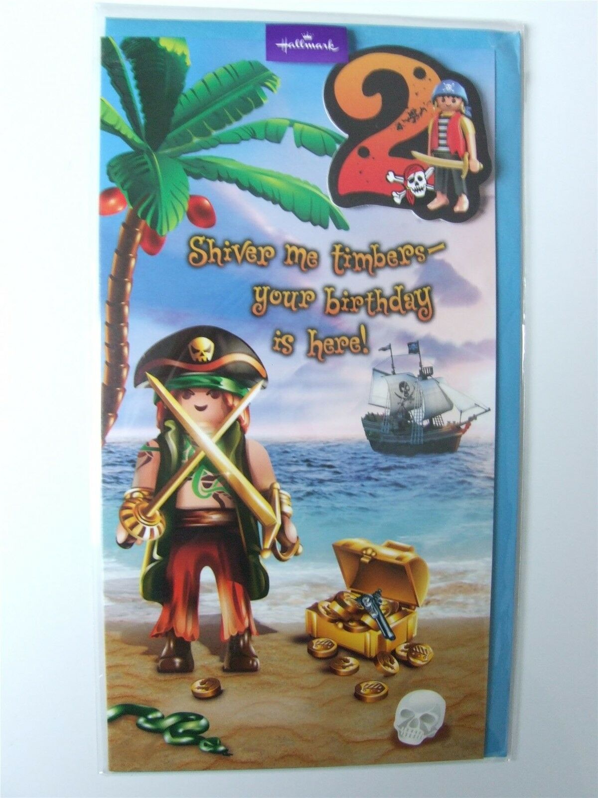 Playmobil Pirate Birthday Card for Age With Badge– Shop Inc