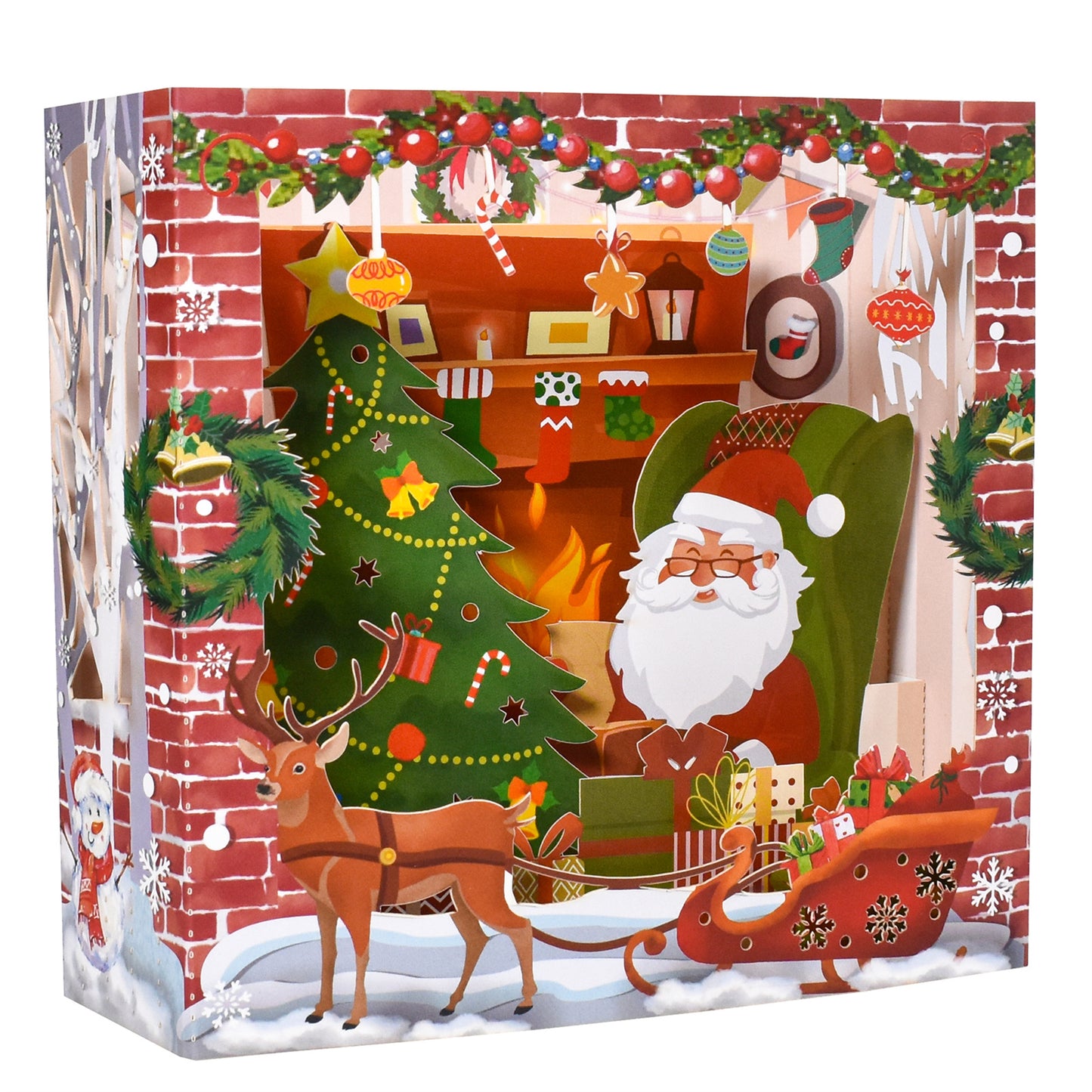Festive Eve Delight Santa’s Cozy 3D Pop Up Christmas Card