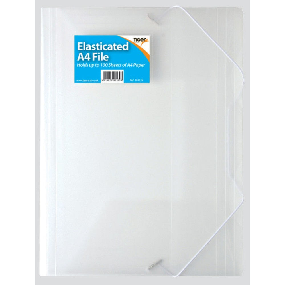 A4 3 Flap Clear Elasticated File