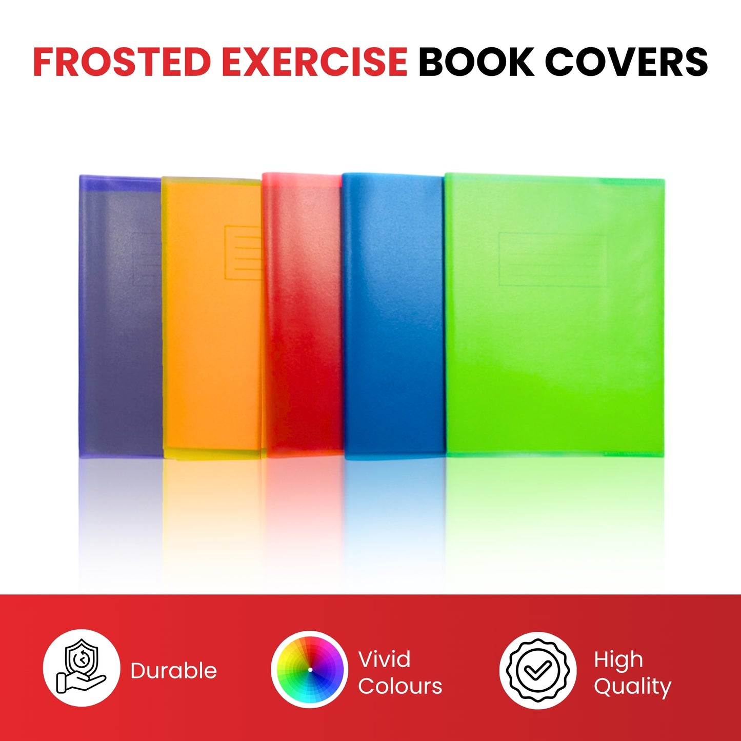Pack of 10 9x7" Frosted Blue Exercise Book Covers