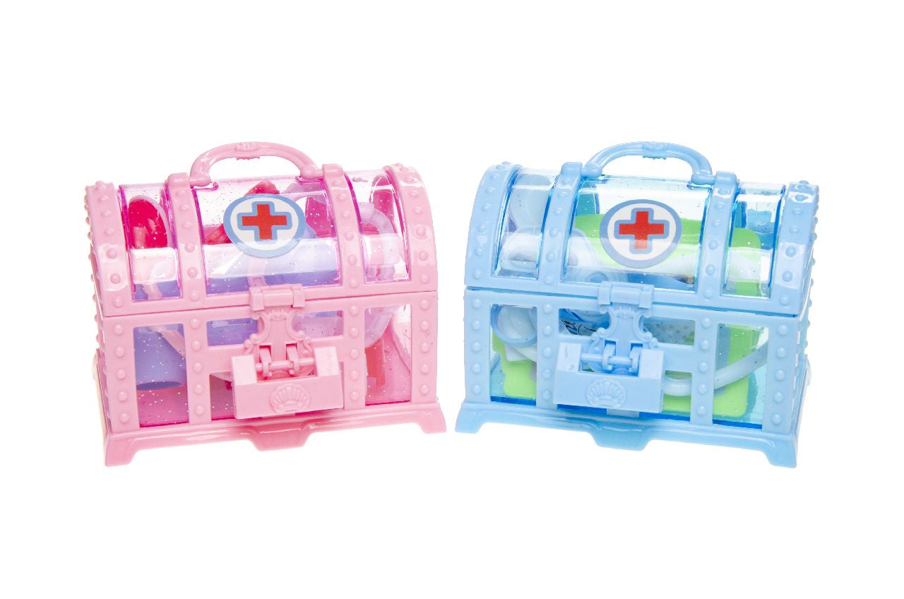 Doctor Treasure Chest With Padlock And Medical Accessories