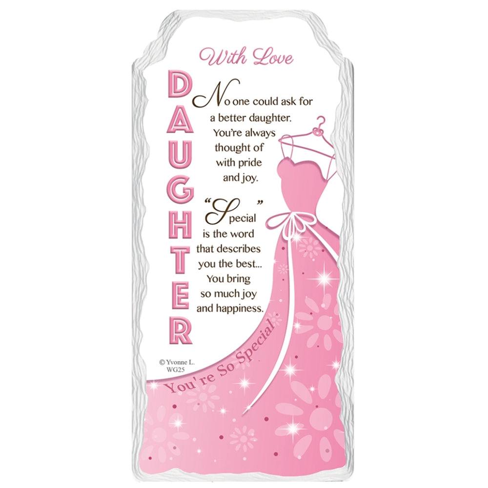 With Love Special Daughter Sentimental Handcrafted Ceramic Plaque