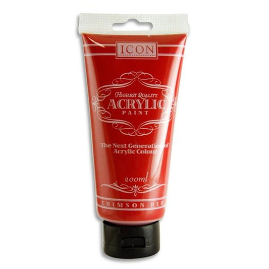 India Red Acrylic Paint 200ml by Icon Art
