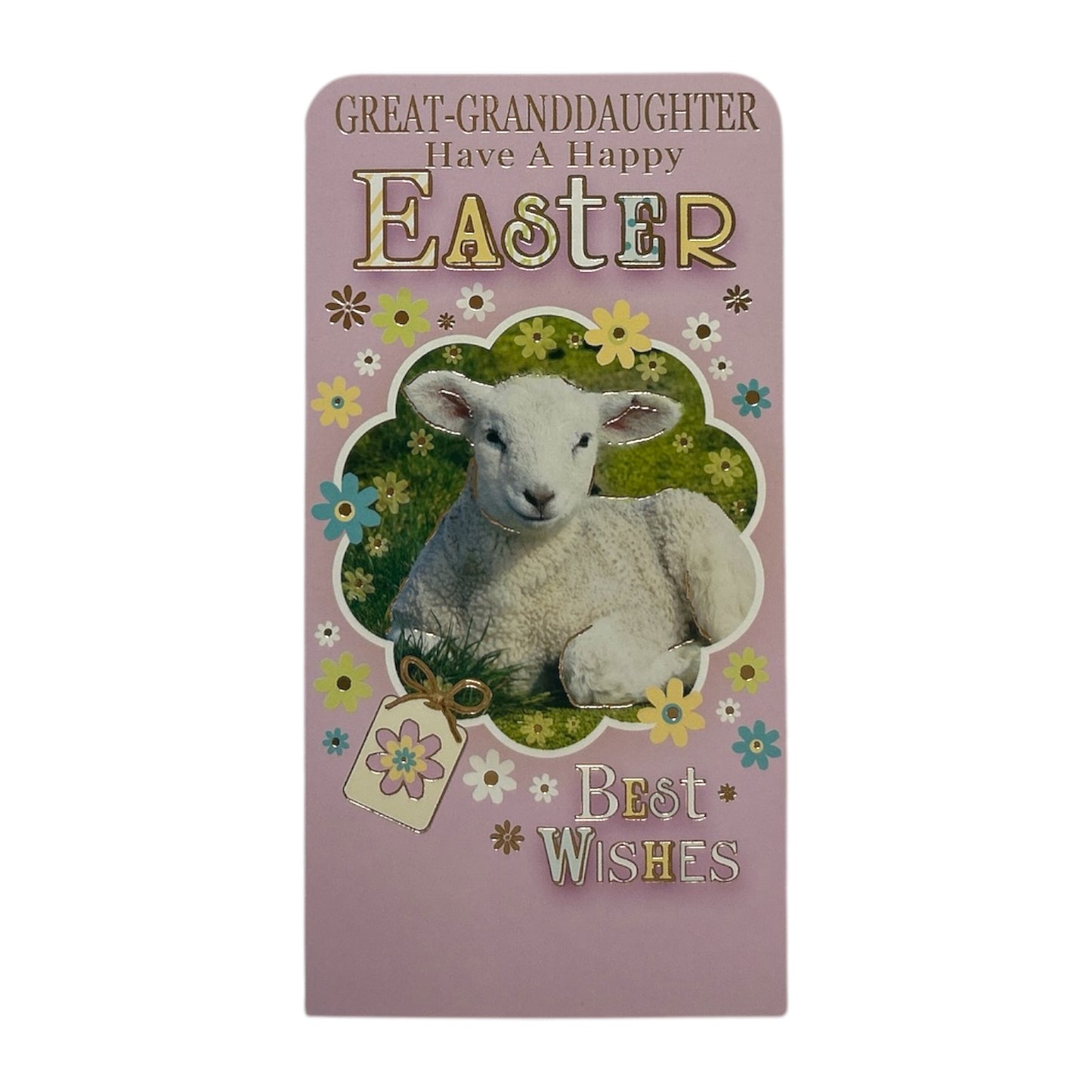To Great Granddaughter Cute Lamb Easter Money Wallet Card
