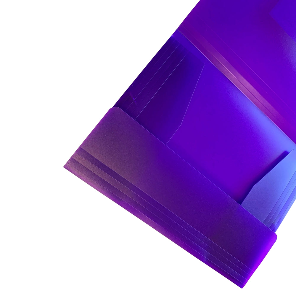 Pack of 120 A4 Clearview Purple 3 Flap Folders with Elasticated Closure