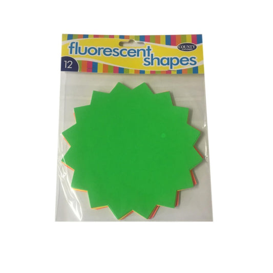 Pack of 72 Fluorescent Star Shapes 152mm