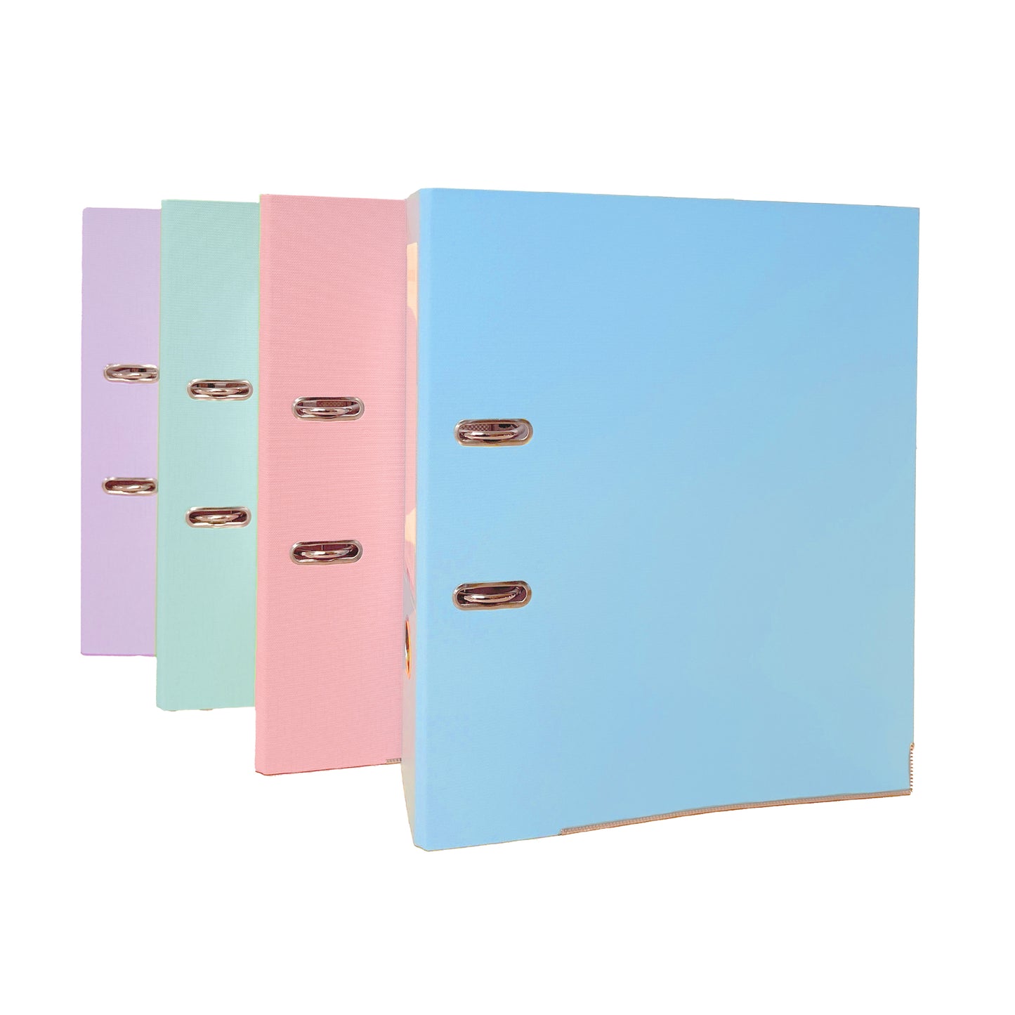 Pack of 12 A4 Assorted Pastel Coloured Paperbacked Lever Arch Files by Janrax