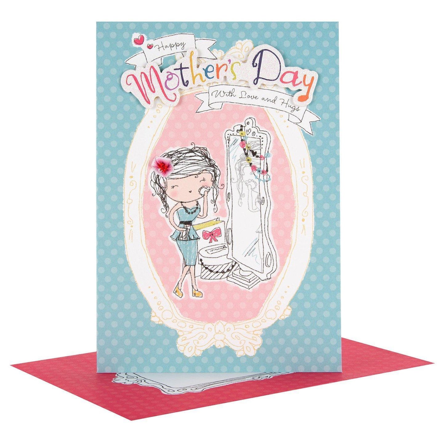 'Cute 3D Plaque' Design Mother's Day Card 