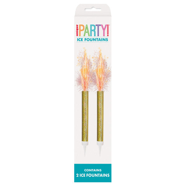 Pack of 2 Gold Prismatic Ice Fountains