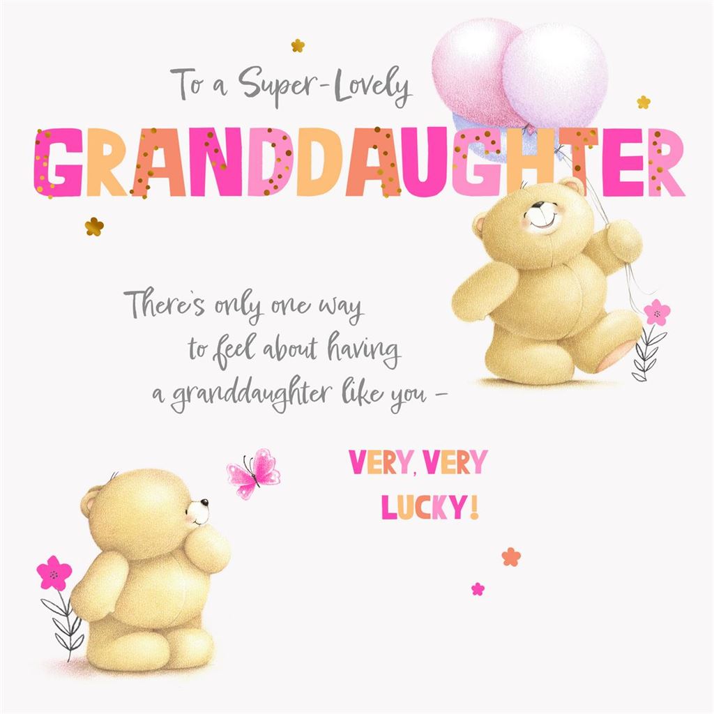 Forever Friends Bears Balloons Design Granddaughter Birthday Card