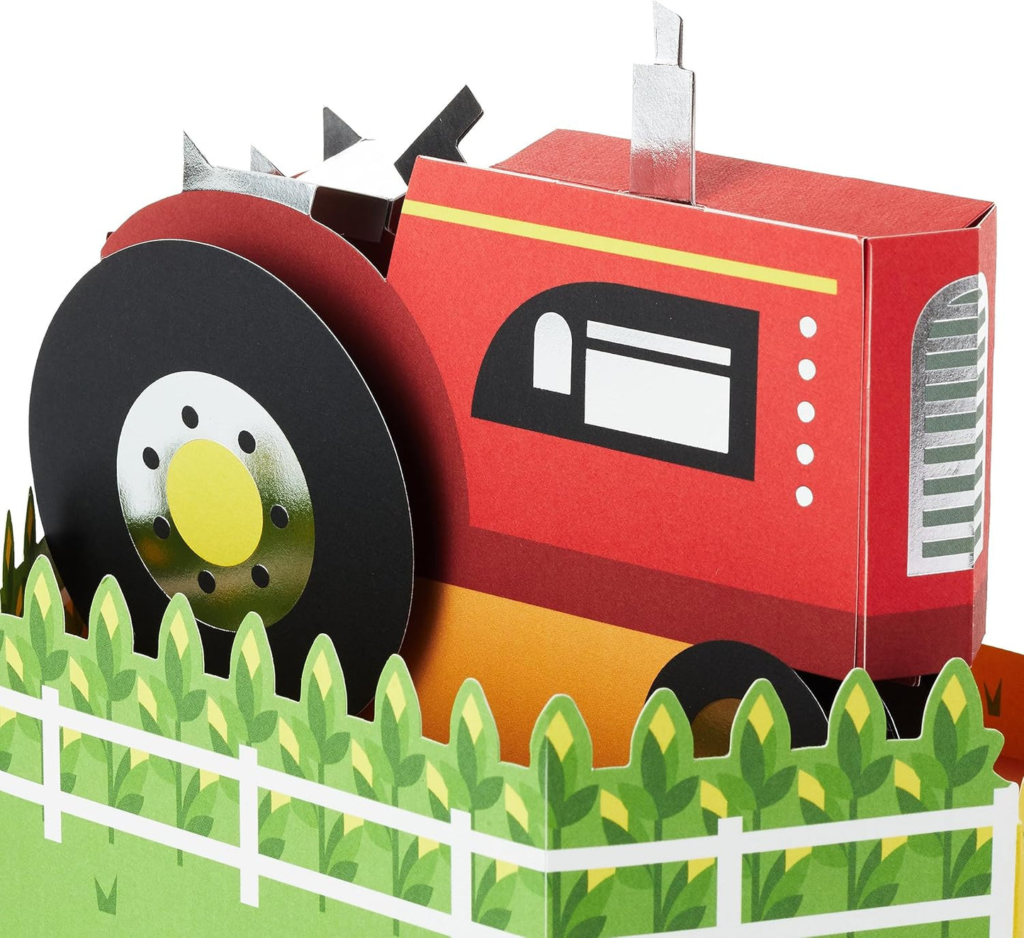 Red Tractor Pop Up Kids Birthday Card