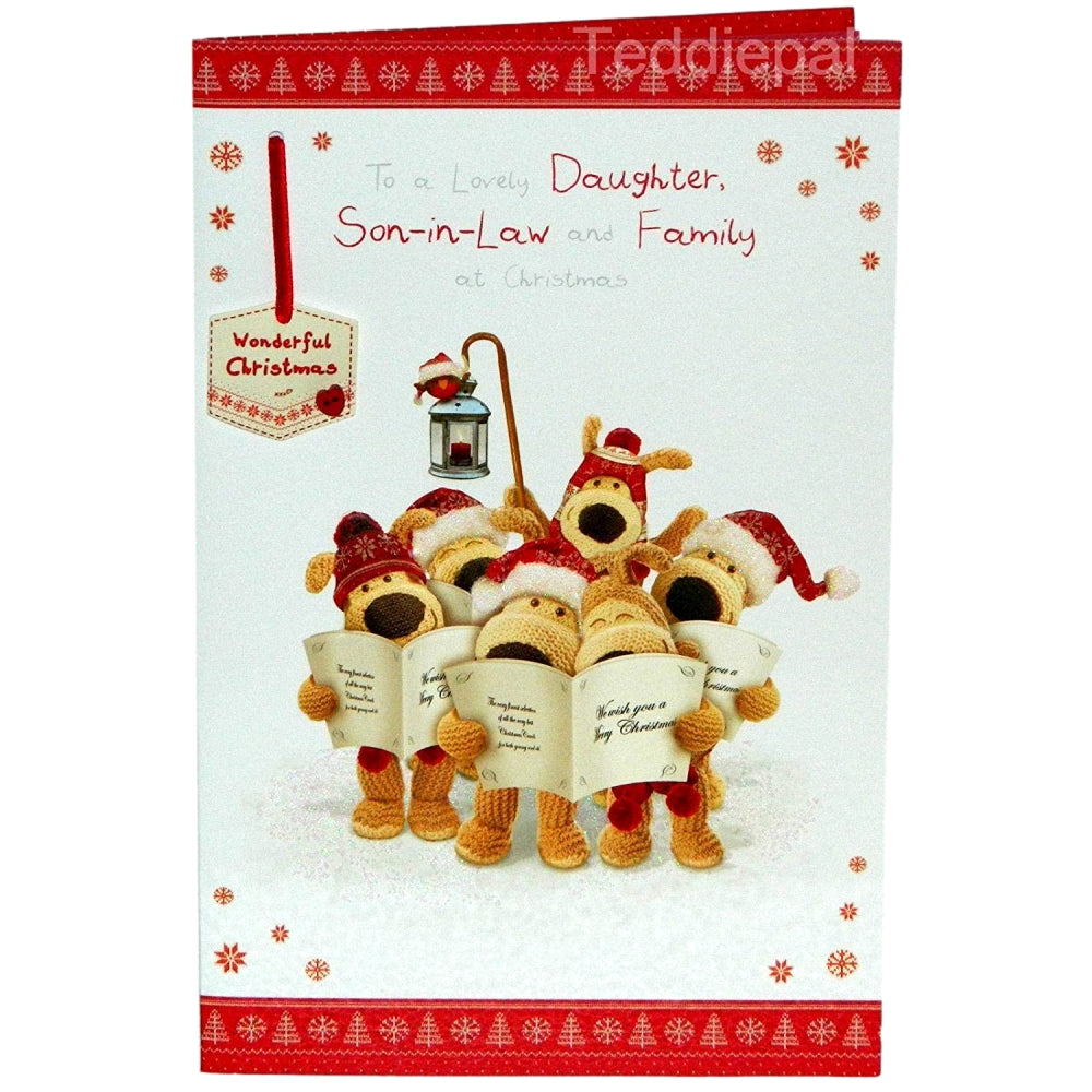 To Lovely Daughter Son in Law and Family Boofle Christmas Card 
