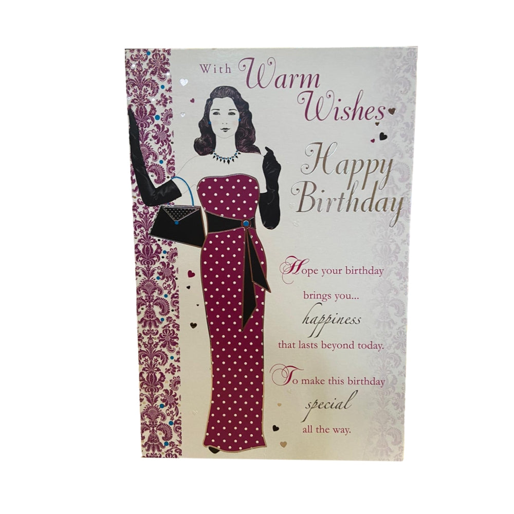 Modern Design with Sentimental Verse Female Birthday Card