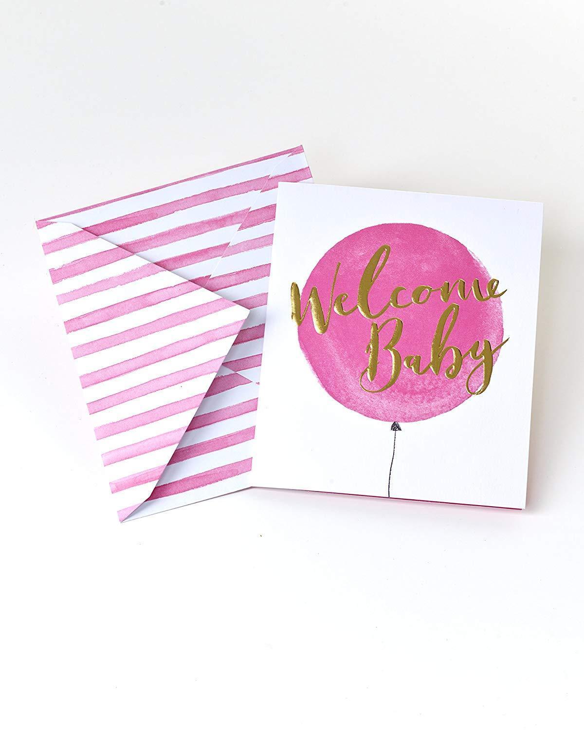 Congratulations Baby Girl Card with Special Envelope