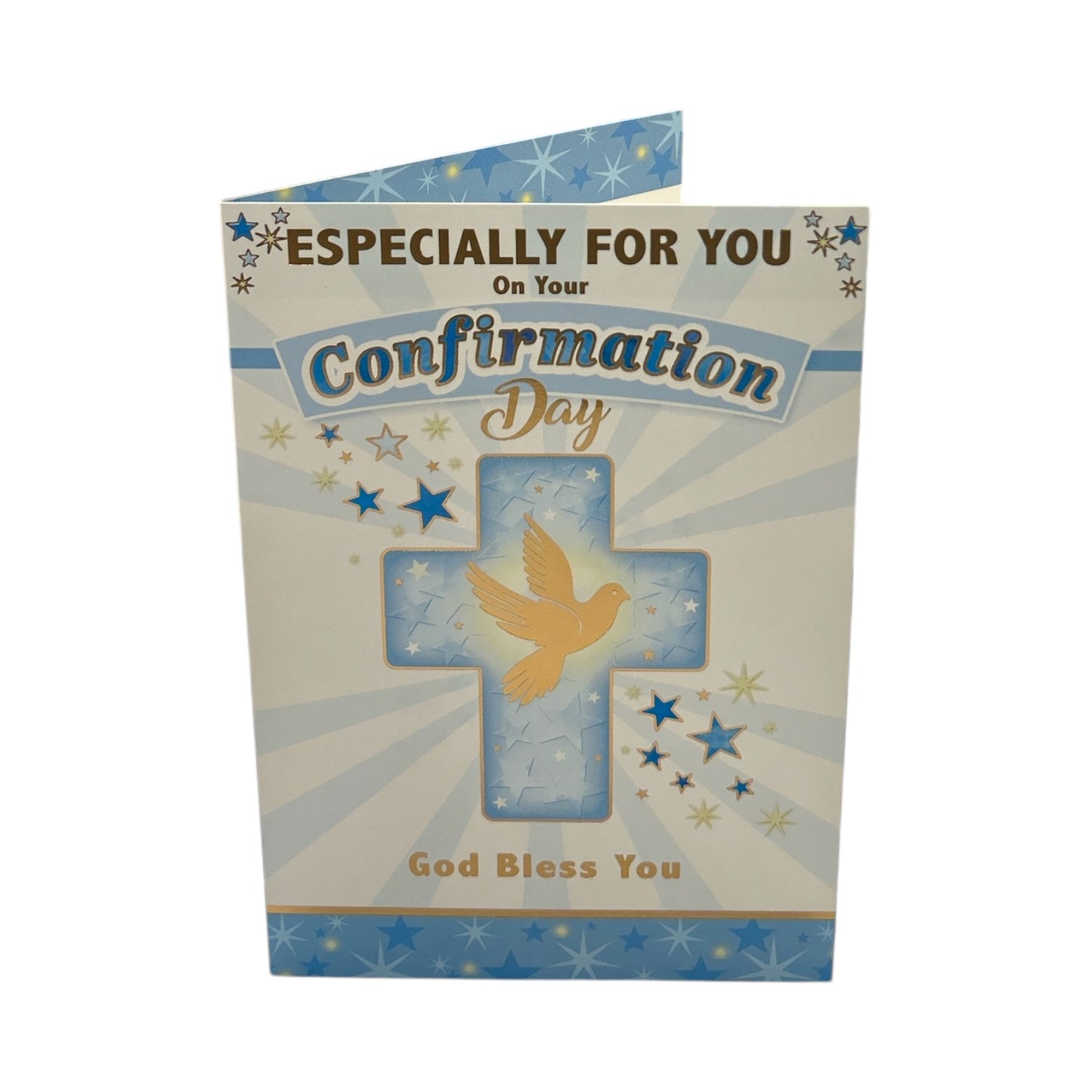 Especially For You Boy On Your Confirmation Dove and Cross Design Religious Card