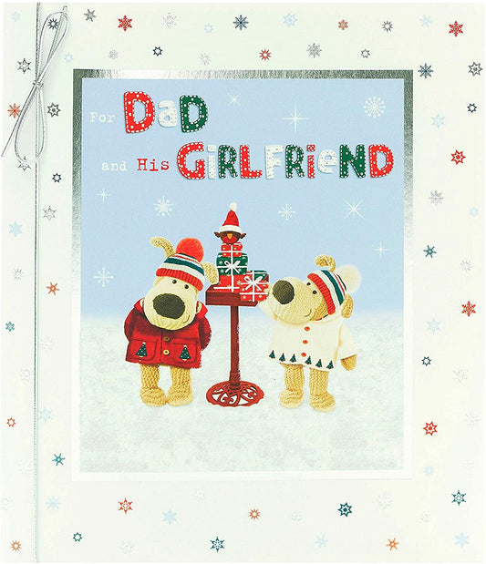 For Dad And His Girlfriend Boofle In Snow Design Christmas Card 