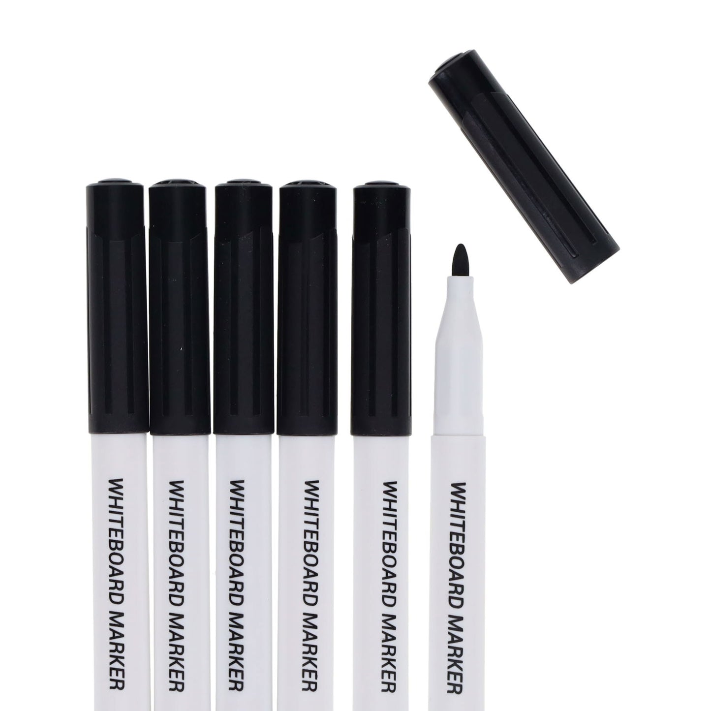 Box of 100 Narrow Bullet Tip Black Whiteboard Markers by Concept