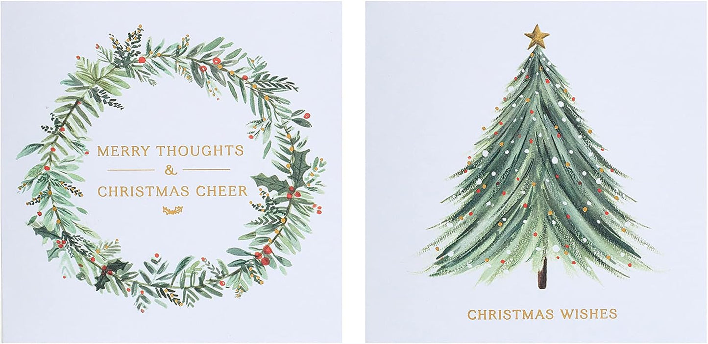 Multipack of 10 Berry Christmas Luxury Design Christmas Cards with Envelopes