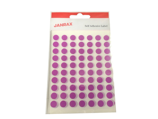 Pack of 560 Purple 8mm Round Labels - Stickers
