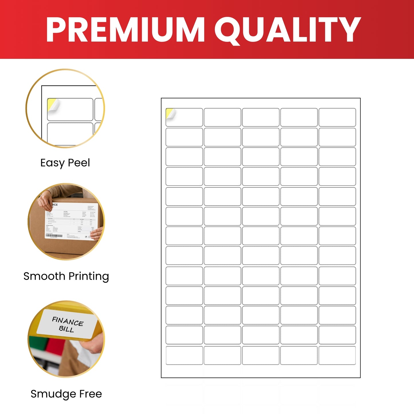 Pack of 6400 White 39x21mm Self Adhesive Labels (64 Labels per A4 Sheet)