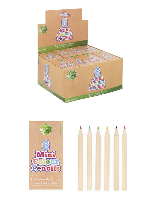 12 Packs of 6 Pieces Eco-Friendly Mini Colouring Pencils