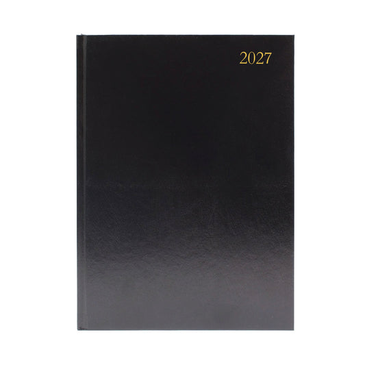 Janrax 2027 A4 2 Days Per Page Black Desk Diary