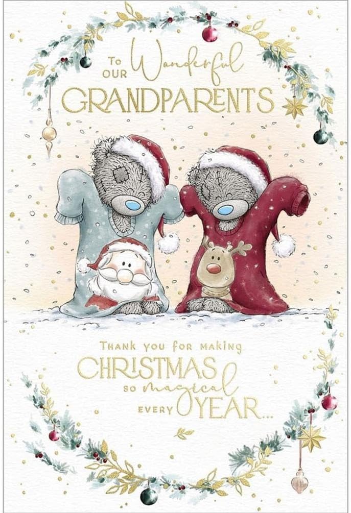 Bears In Jumpers Wonderful Grandparents Christmas Card