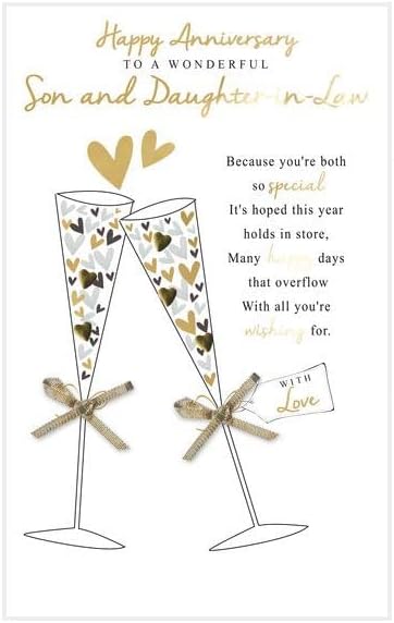 Son & Daughter-in-Law Embellished Anniversary Card