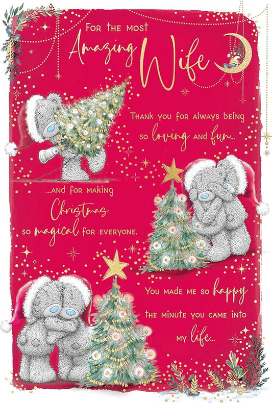 Bears Decorating Xmas Tree Most Amazing Wife Christmas Card