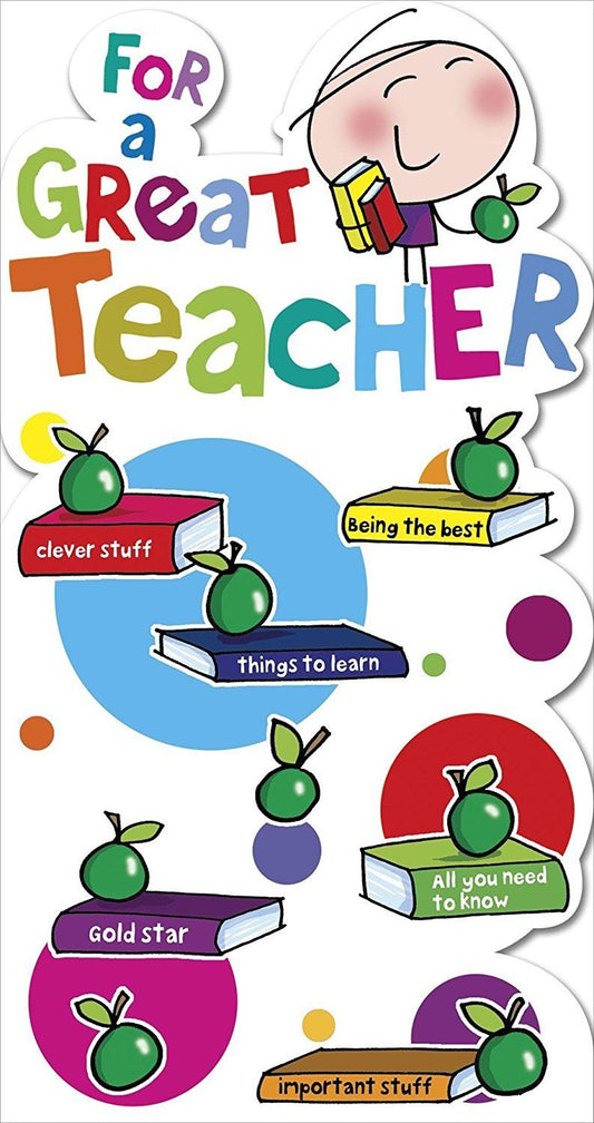 For A Great Teacher Die Cut Design Thank You Card