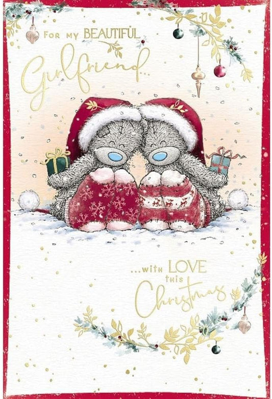 Bears Wearing Socks With Gifts Beautiful Girlfriend Christmas Card