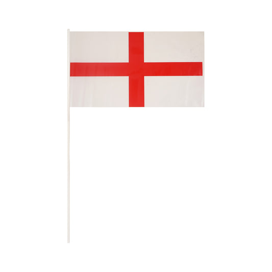 Pack of 50 St Georges England Hand Flag with Stick PVC