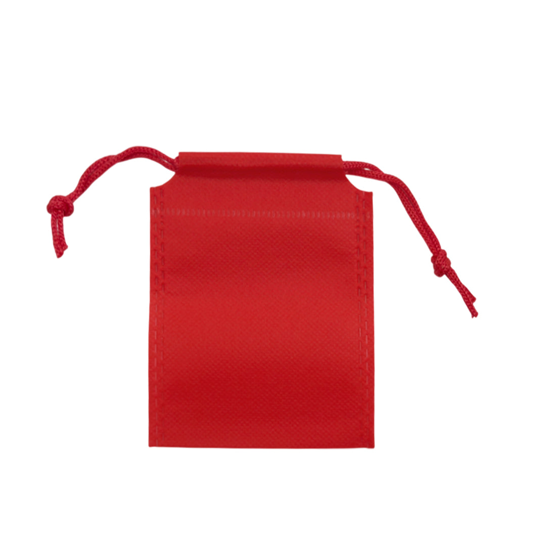 Pack of 100 Red Coloured 12x9cm Non-Woven Drawstring Bags