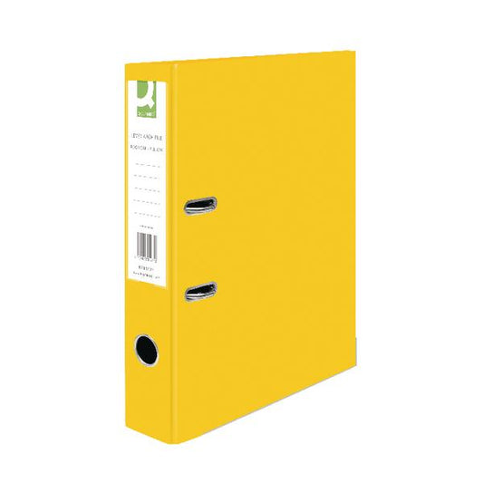 Pack of 10 Paperbacked Foolscap Yellow Lever Arch Files