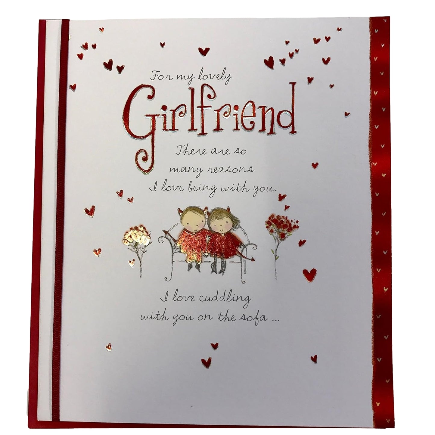For My Lovely Girlfriend Cuddling on Sofa Valentine's Day Card
