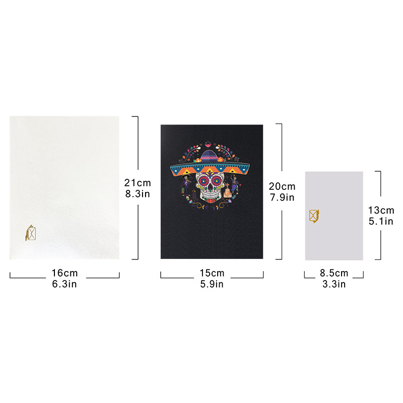 Dance of Spirits Sugar Skull Celebration 3D Pop Up Halloween Card