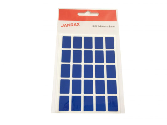 Pack of 125 Blue 12x18mm Rectangular Labels - Adhesive Stickers